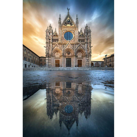 The Dome After The Rain White Modern Wood Framed Art Print by Ghizzi Panizza, Alberto