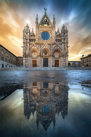 The Dome After The Rain White Modern Wood Framed Art Print with Double Matting by Ghizzi Panizza, Alberto