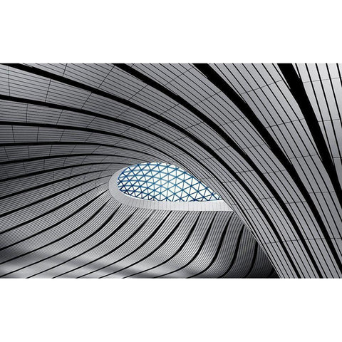 Zaha Hadids Curve Gold Ornate Wood Framed Art Print with Double Matting by Huang, Ivan