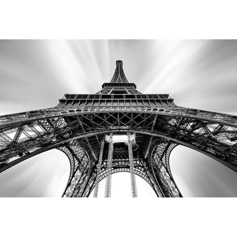 Eiffel Black Modern Wood Framed Art Print with Double Matting by M. Garcia, Jesus