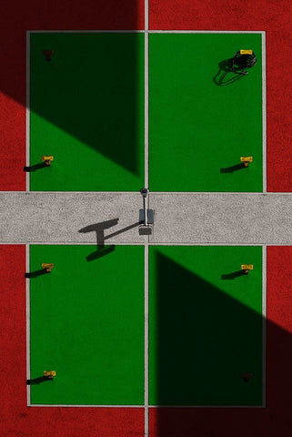 Sports Field Black Ornate Wood Framed Art Print with Double Matting by Buczkowski, Tomasz