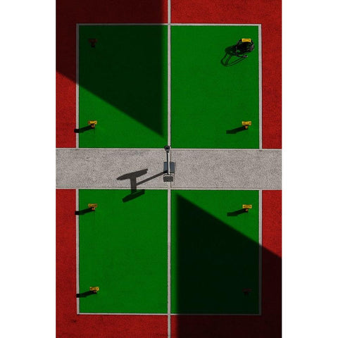Sports Field White Modern Wood Framed Art Print by Buczkowski, Tomasz