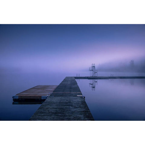 Early Morning In October Black Modern Wood Framed Art Print with Double Matting by Pettersson, Benny