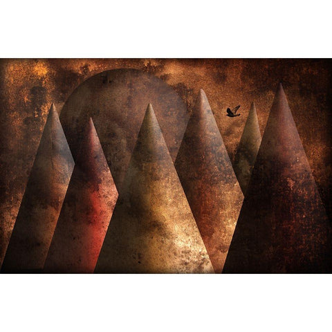 Lonely Bird Black Modern Wood Framed Art Print with Double Matting by Donckers, Jan