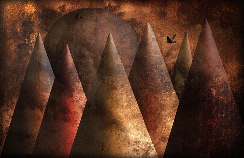 Lonely Bird White Modern Wood Framed Art Print with Double Matting by Donckers, Jan