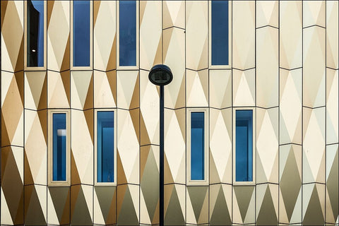 Facade Details White Modern Wood Framed Art Print with Double Matting by van Maastricht, Henk