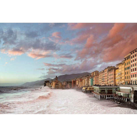 Camogli White Modern Wood Framed Art Print by Bolla, Paolo