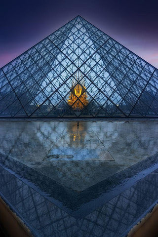 The Piramid Black Ornate Wood Framed Art Print with Double Matting by Lopez Noval, Jorge