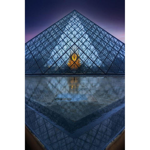 The Piramid Black Modern Wood Framed Art Print by Lopez Noval, Jorge