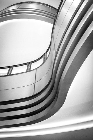 Undulation White Modern Wood Framed Art Print with Double Matting by NOZA, NOB