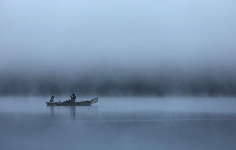 Best Companion White Modern Wood Framed Art Print with Double Matting by Hermann, Uschi