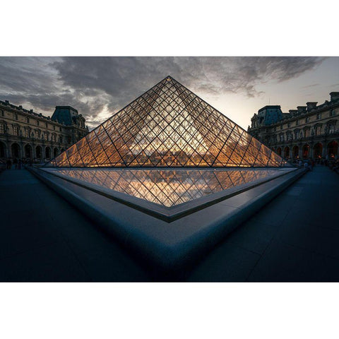 Louvre1 White Modern Wood Framed Art Print by Prieto, Adamo