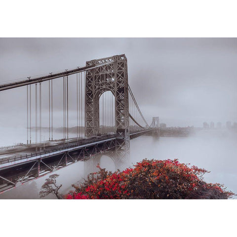 Gwb In Autumn White Modern Wood Framed Art Print by Dai, Wei