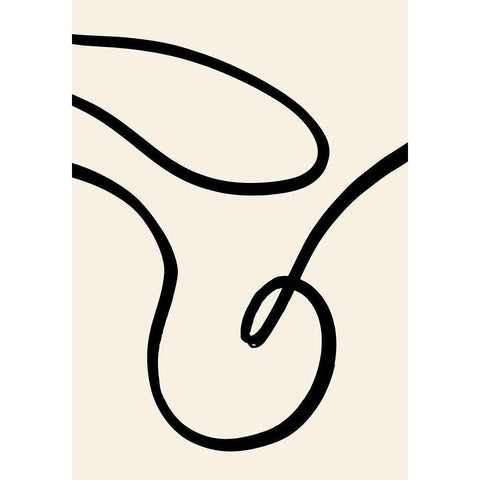 Black Lines 02 Gold Ornate Wood Framed Art Print with Double Matting by 1x Studio