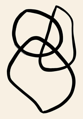 Black Lines 03 White Modern Wood Framed Art Print with Double Matting by 1x Studio