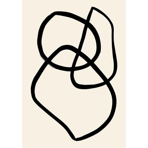 Black Lines 03 Black Modern Wood Framed Art Print with Double Matting by 1x Studio