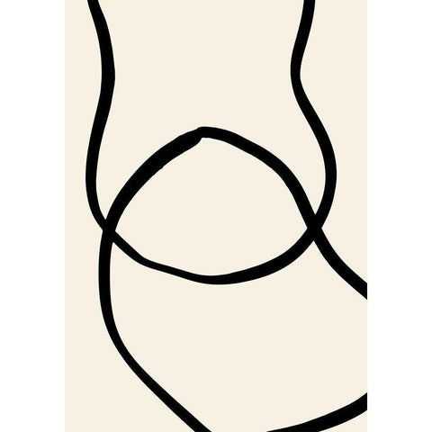 Black Lines 04 White Modern Wood Framed Art Print by 1x Studio