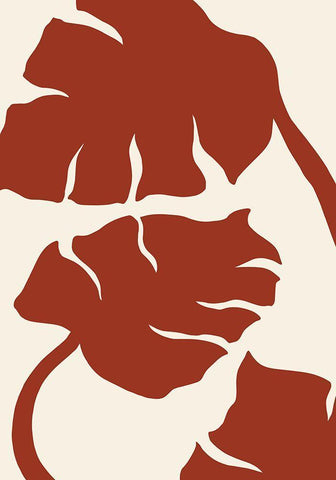 Monstera Brown Black Ornate Wood Framed Art Print with Double Matting by 1x Studio