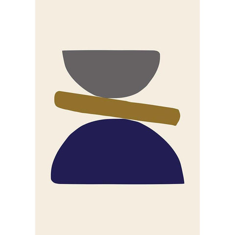 Organic Shapes 08 White Modern Wood Framed Art Print by 1x Studio