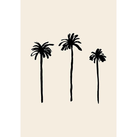 Palm Trees Black Modern Wood Framed Art Print by 1x Studio
