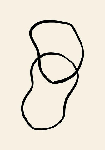 Shape 02 Black Ornate Wood Framed Art Print with Double Matting by 1x Studio