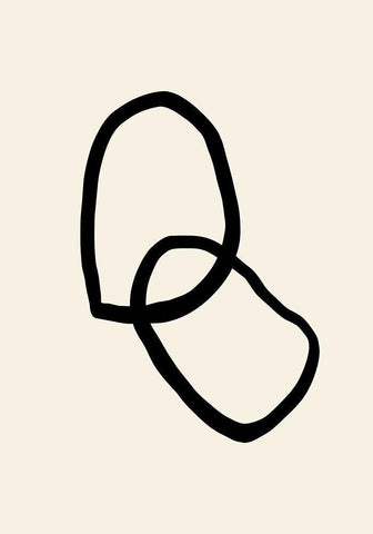 Shape 03 White Modern Wood Framed Art Print with Double Matting by 1x Studio