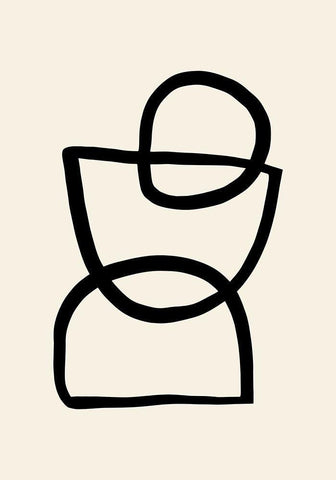 Shape 04 White Modern Wood Framed Art Print with Double Matting by 1x Studio