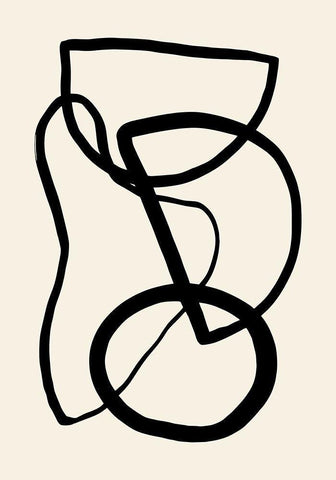 Shape 05 White Modern Wood Framed Art Print with Double Matting by 1x Studio