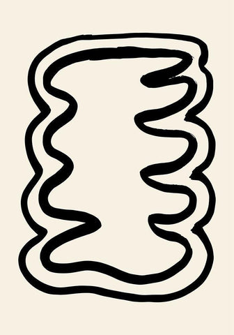 Shape 06 White Modern Wood Framed Art Print with Double Matting by 1x Studio