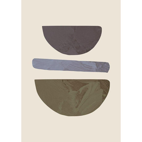 Collage 02 Beige Black Modern Wood Framed Art Print with Double Matting by 1x Studio