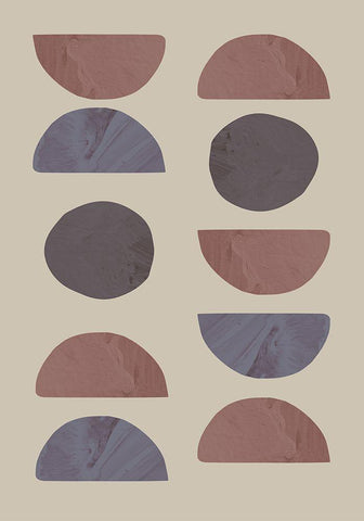 Collage 04 Sand White Modern Wood Framed Art Print with Double Matting by 1x Studio