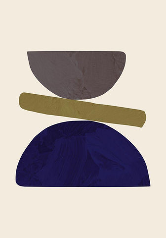 Collage 05 White Modern Wood Framed Art Print with Double Matting by 1x Studio