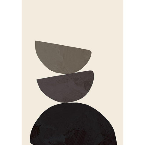 Collage 08 Black Modern Wood Framed Art Print with Double Matting by 1x Studio