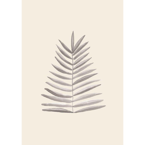 Palm Leaf Ink White Modern Wood Framed Art Print by 1x Studio