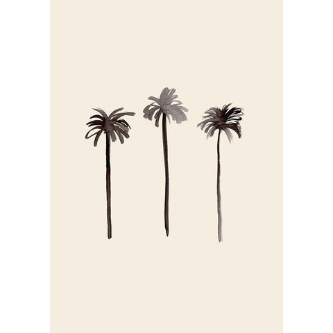 Palm Trees Ink Gold Ornate Wood Framed Art Print with Double Matting by 1x Studio