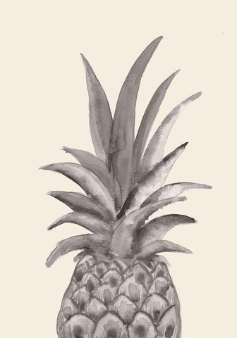 Ink Pineapple Black Ornate Wood Framed Art Print with Double Matting by 1x Studio