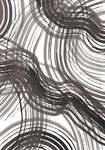 Abstract Ink Black Ornate Wood Framed Art Print with Double Matting by 1x Studio