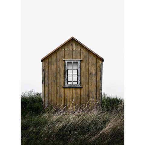 Beach Hut Gold Ornate Wood Framed Art Print with Double Matting by Gronkjar, Lotte