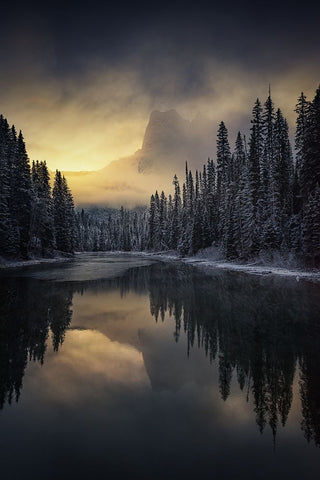 Emerald  Lake, Canada Black Ornate Wood Framed Art Print with Double Matting by Martin Castan, David