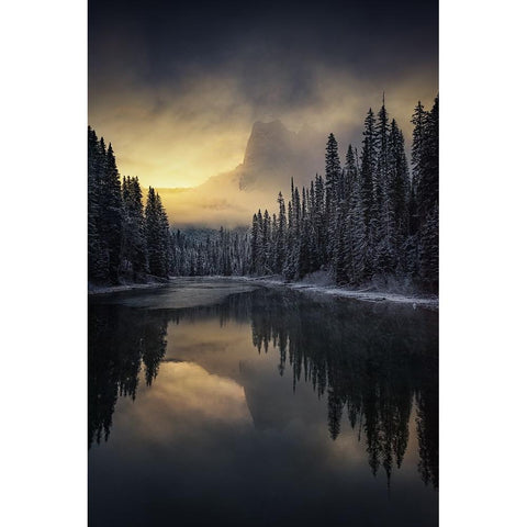 Emerald  Lake, Canada White Modern Wood Framed Art Print by Martin Castan, David