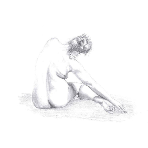 Sketch of a Woman Black Modern Wood Framed Art Print with Double Matting by 1x Studio II