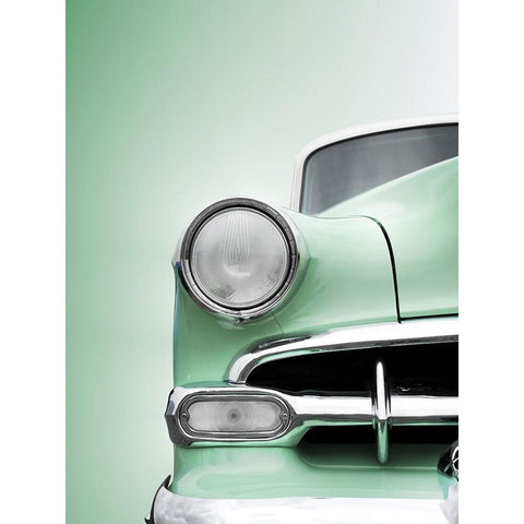 Us Classic Car 1954 Bel Air Powerglide White Modern Wood Framed Art Print by Gube, Beate