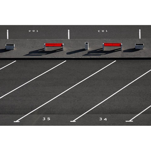 Parking Bays Black Modern Wood Framed Art Print by Hawerkamp, Hans-Wolfgang