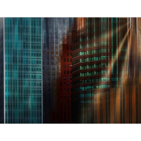 Manhattan way Black Modern Wood Framed Art Print by Labagnara, Roxana