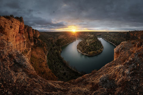 Hoces Del Durata Black Ornate Wood Framed Art Print with Double Matting by Enjuto Garcia, Javier