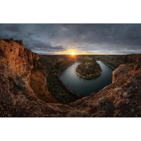 Hoces Del Durata Black Modern Wood Framed Art Print with Double Matting by Enjuto Garcia, Javier