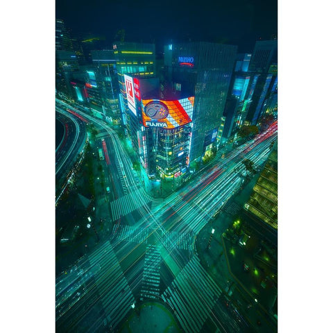 Neotokyo White Modern Wood Framed Art Print by De La, Javier