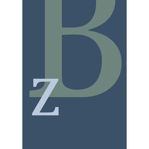 Letter B Gold Ornate Wood Framed Art Print with Double Matting by 1x Studio II