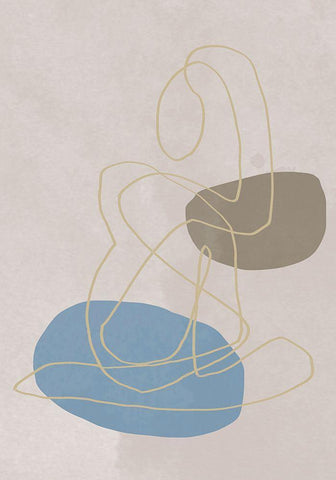 Golden Lines White Modern Wood Framed Art Print with Double Matting by 1x Studio II