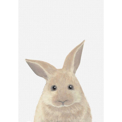 Rabbit Black Modern Wood Framed Art Print with Double Matting by 1x Studio II